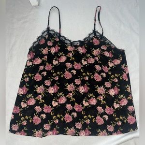 Sheer floral tank top